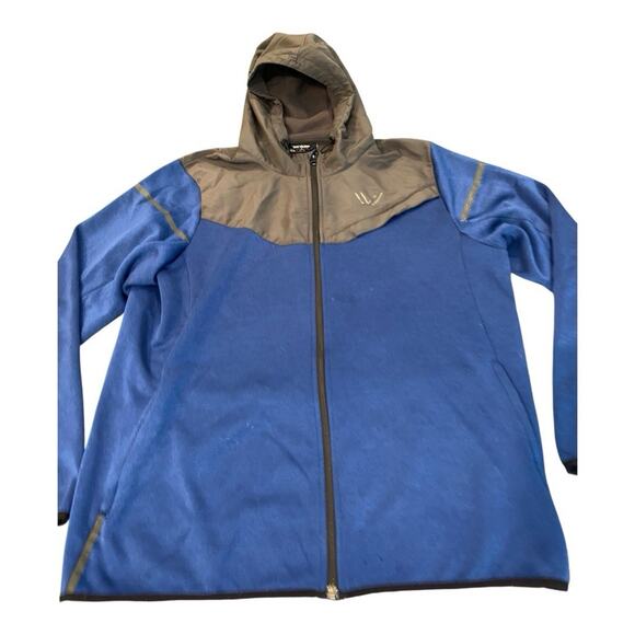 Peak Velocity Mens Blue Gray Hooded Zipper Jacket Size XL - Picture 4 of 9